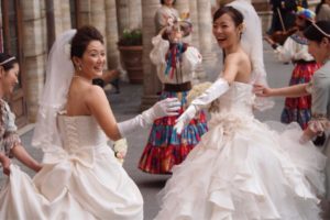 Koyuki Higashi and Partner Hiroko at Disney Tokyo Wedding