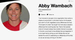 © athleteally.org – Pro Ambassador Abby Wambach