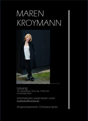 „Literatur im Hörsaal“ mit Maren Kroymann – September 2016
