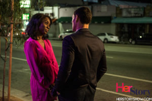 Actors Angelica Ross & Christian Ochoa on the set of Her Story. Photo Credit: Tamea A. photobytamea.com