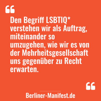 Berliner Manifest warnt LGBTIQ* vor der Wahl von Rechtspopulisten